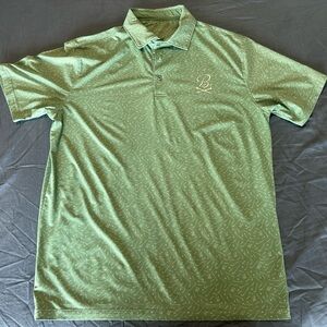 Barstool Sports Elegant‎ Green Golf Polo Shirt with Subtle Pattern